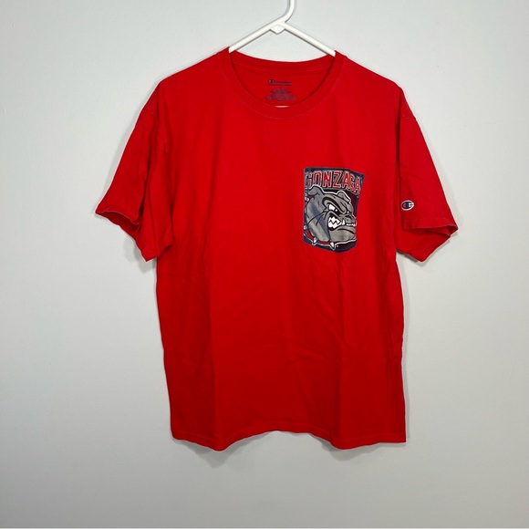 Gonzaga University Shirt Mens Large Red Bulldogs NCAA Champion Cotton Crew Neck - Picture 1 of 8